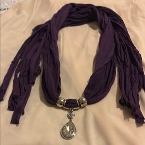 Not Rated Purple Scarves with Elegant Silver Details